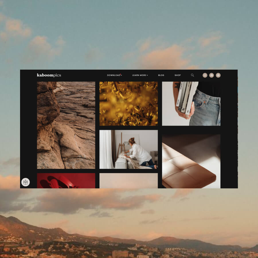 Kaboompics Interface du site "kamboopics"
