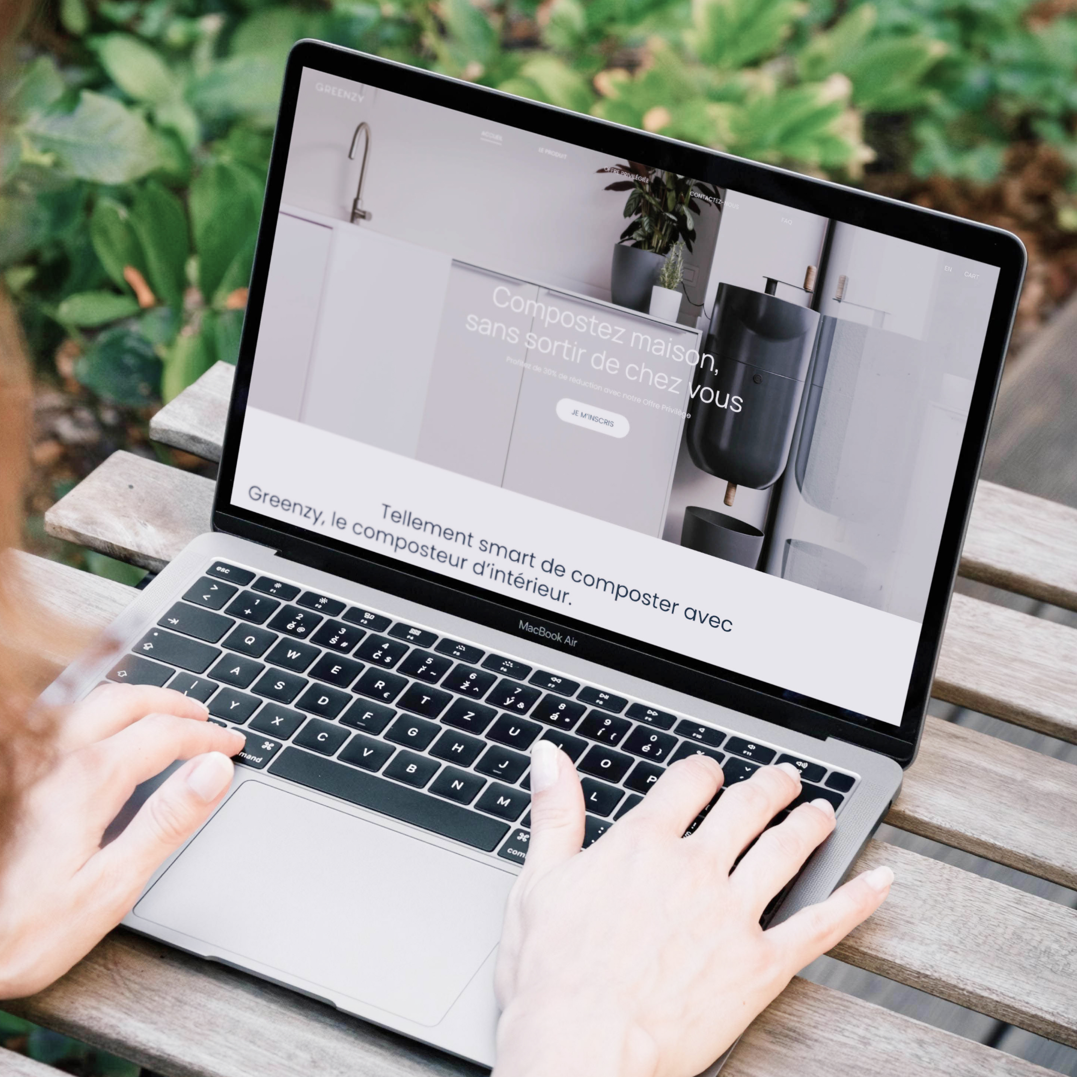 Visuel du site Greenzy sur ordinateur.